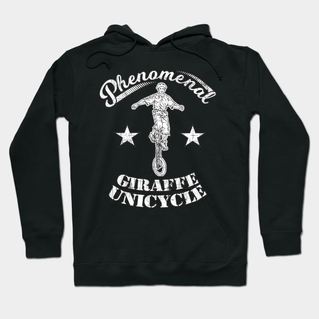 Phenomenal Giraffe-Unicycle Loving Biker Gift Idea Hoodie by FancyTeeDesigns